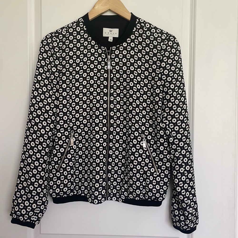 Chaus Women’s Patterned Lightweight Jacket Black/White M